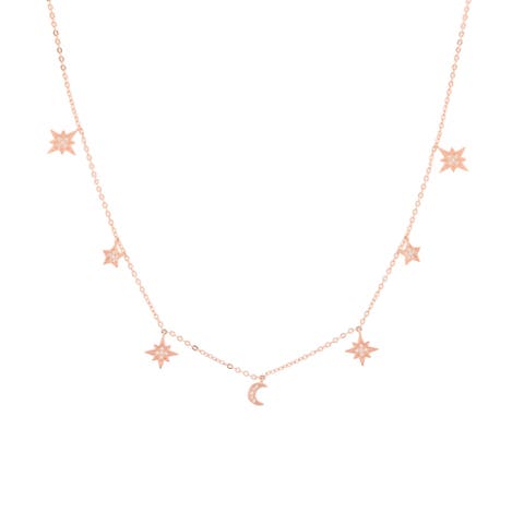Heavenly Realms Moon & Stars Drop Choker Necklace