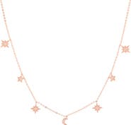 Seven Saints Heavenly Realms Moon & Stars Drop Choker Necklace