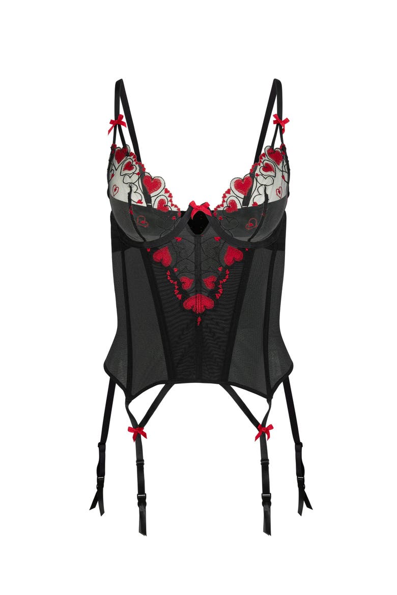Lovette Unlined Plunge Bustier, Alternate, color, Black