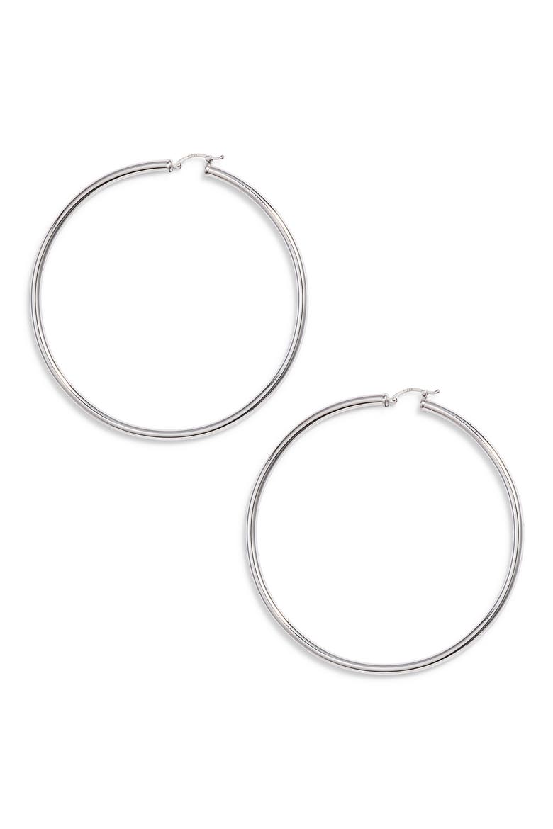 Giant Hoop Earrings, Main, color, STERLING SILVER