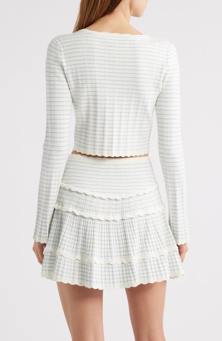 LoveShackFancy Media Stripe Pointelle Cardigan, Alternate, color, Sailor Stripes