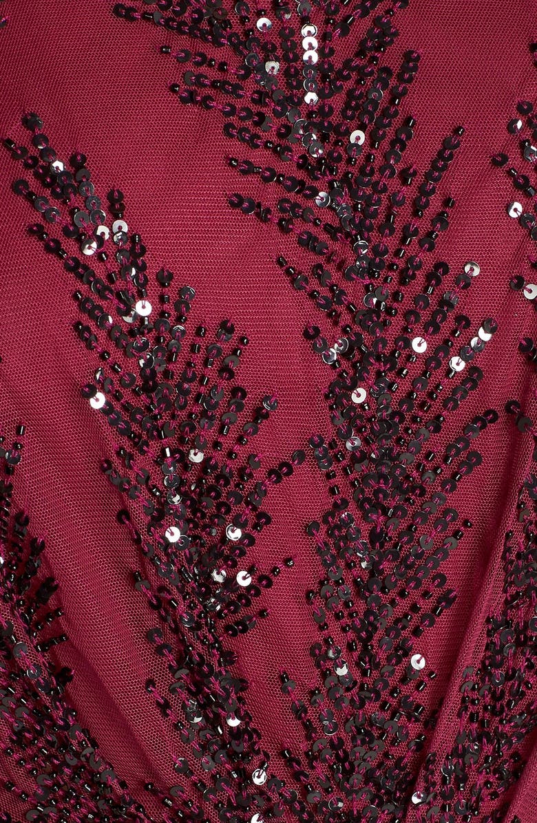 Aidan Mattox Embellished Mesh Blouson Gown, Alternate, color, 