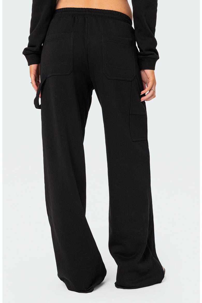 Annalise Straight Leg Sweatpants, Alternate, color, BLACK