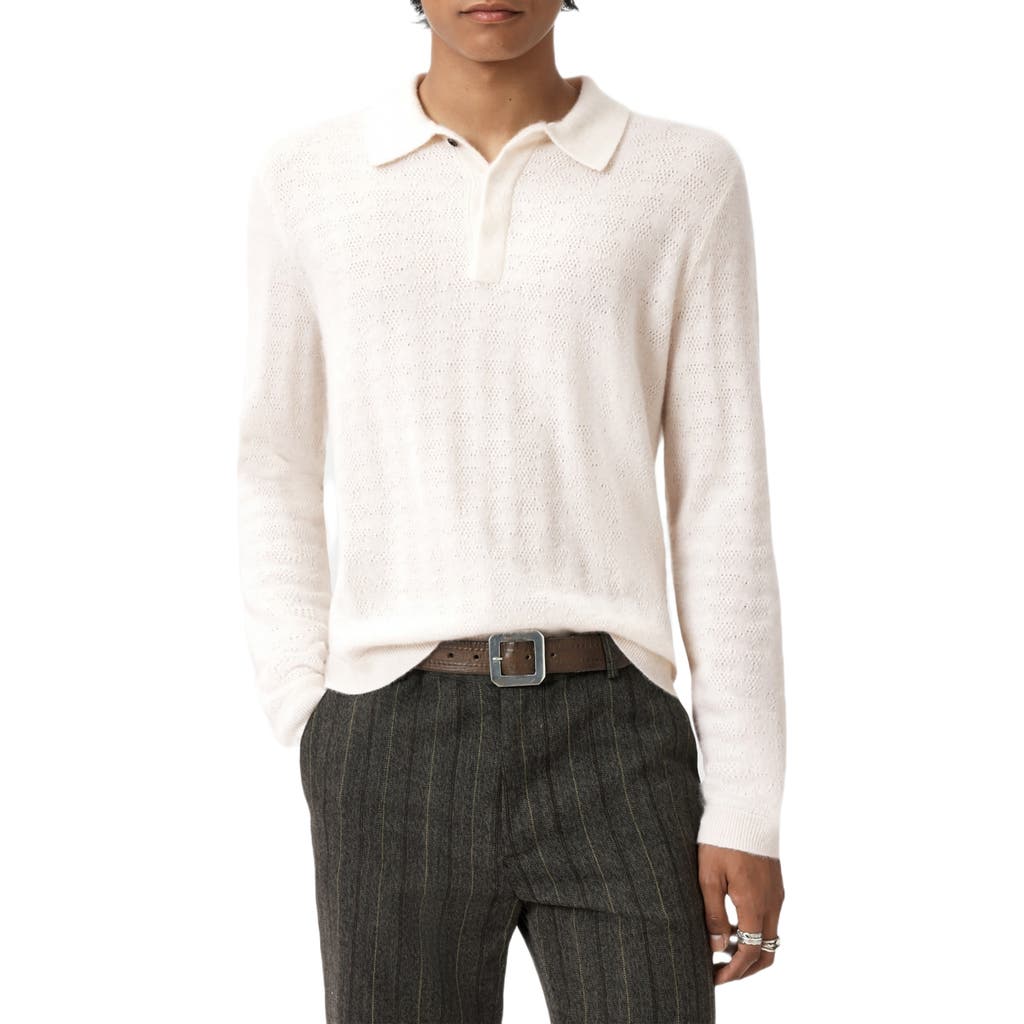 John Varvatos Macra Cashmere & Cotton Polo In White