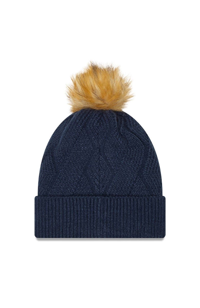 New Era Women's New Era Navy Dallas Cowboys Snowy Cuffed Knit Hat with Pom, Alternate, color, Navy