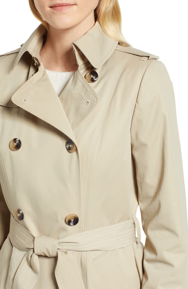 London Fog Trench Coat with Detachable Liner & Hood, Alternate, color, Stone