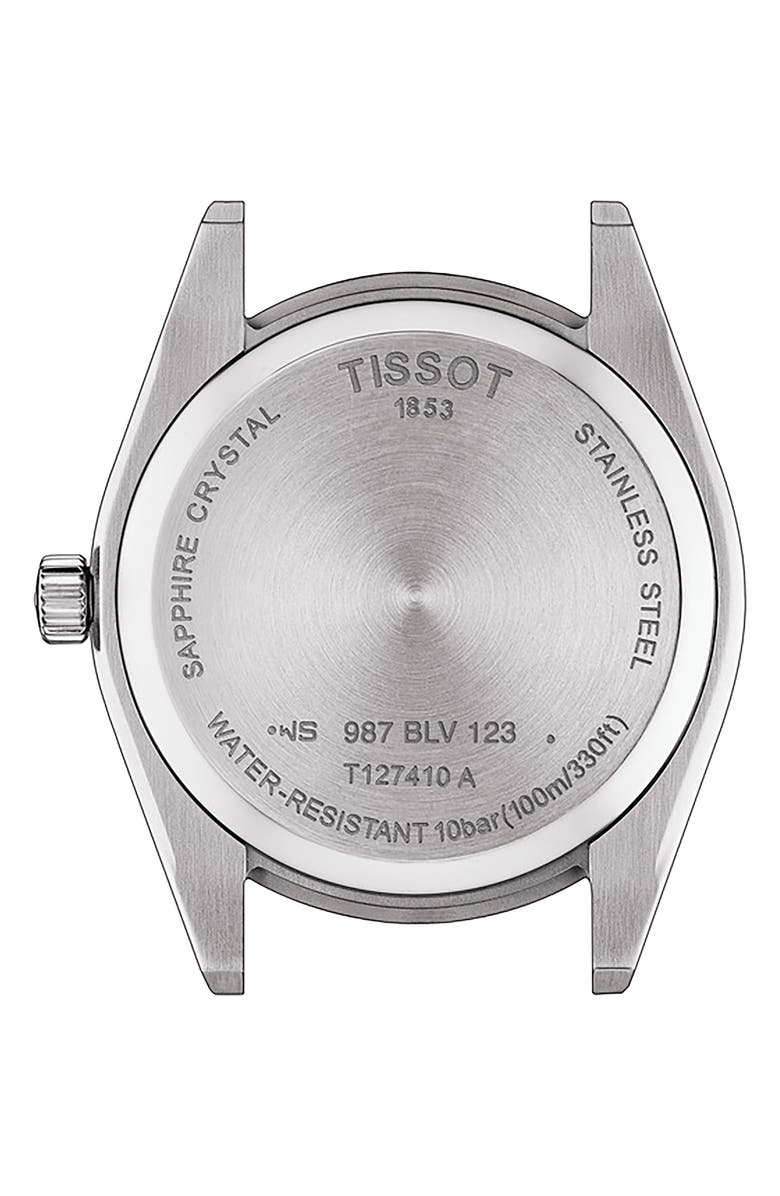 Tissot Gentleman Leather Strap Watch, 40mm, Alternate, color, Brown/ Silver