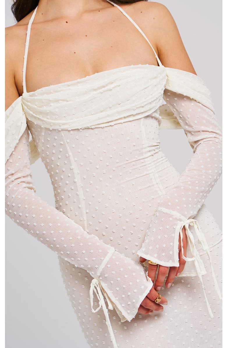 Miss Circle Kaia Long Sleeve Off Shoulder Maxi Dress, Alternate, color, White