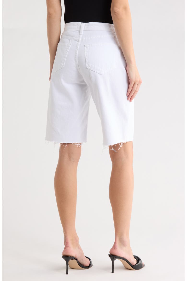 Elise Raw Hem Denim Bermuda Shorts, Alternate, color, BLANC