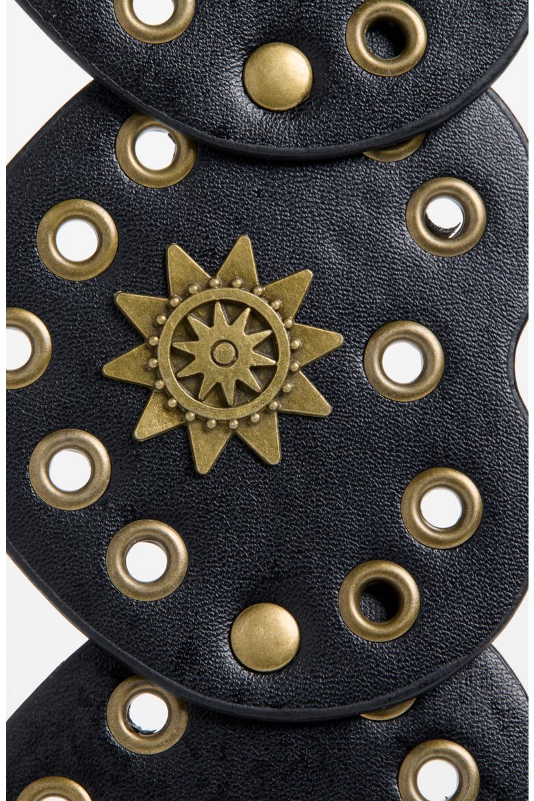 Heart Grommet Circle Belt, Alternate, color, BLACK