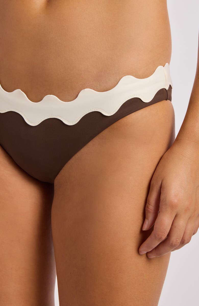 Seafolly Rickrack Hipster Bikini Bottoms, Alternate, color, Dark Chocolate