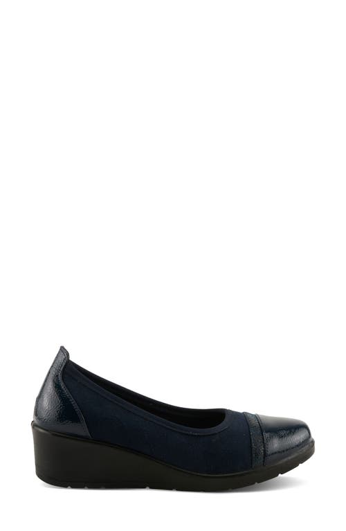 Flexus By Spring Step Macadi Cap Toe Platform Wedge Pump In Blue