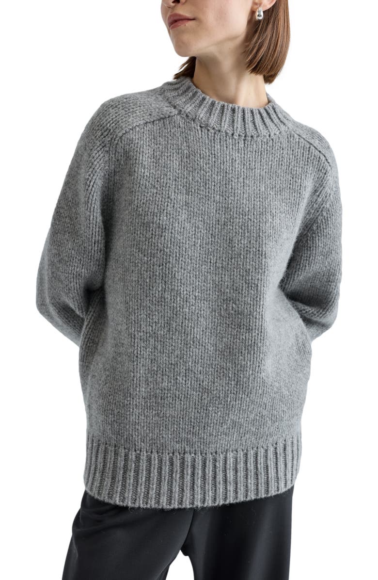 Almina Concept Knit Wool Crewneck Sweater, Alternate, color,