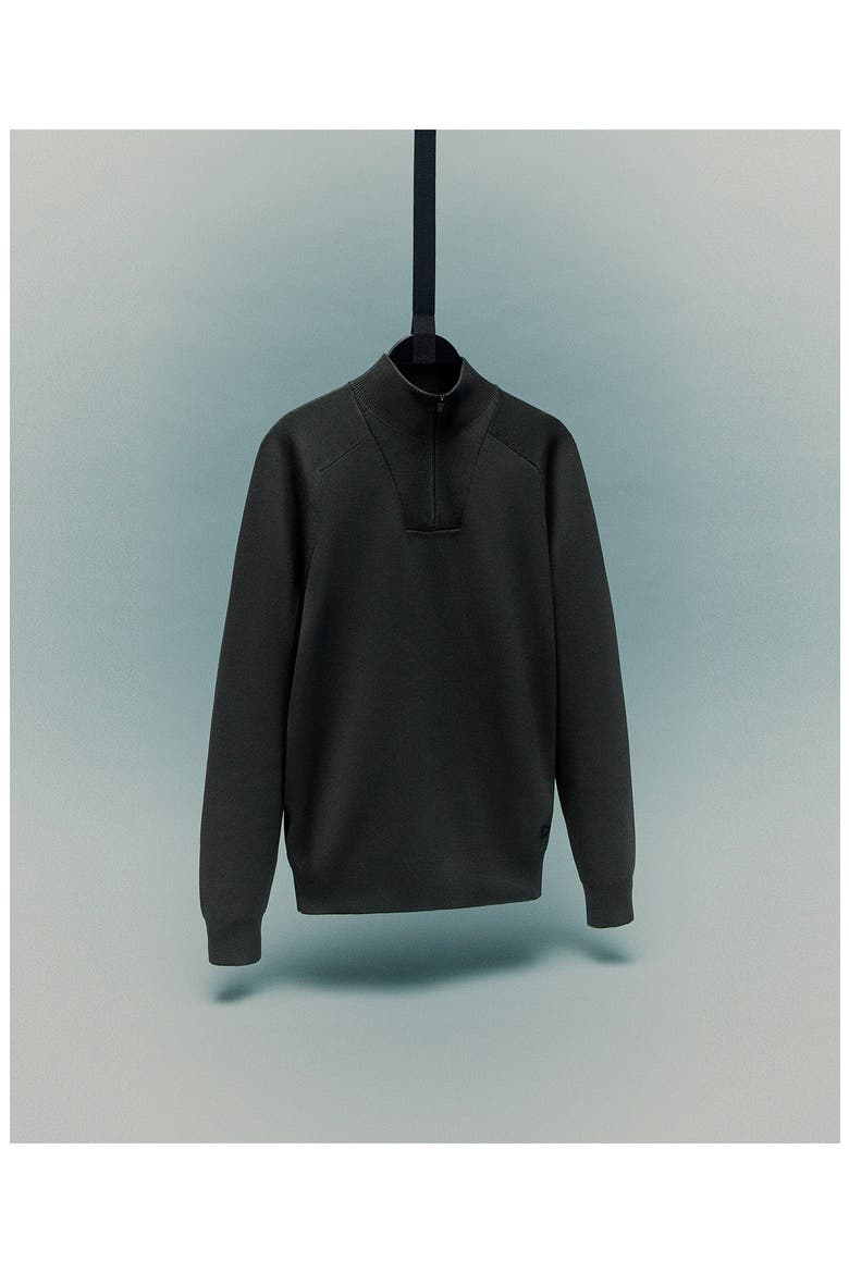Thermoregulated Quarter Zip Sweater, Alternate, color, DARK GREEN
