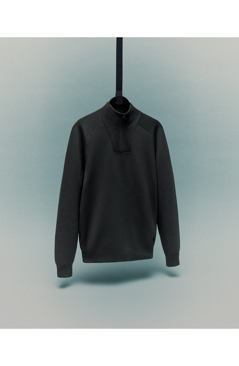 MANGO Thermoregulated Quarter Zip Sweater, Alternate, color, Dark Green