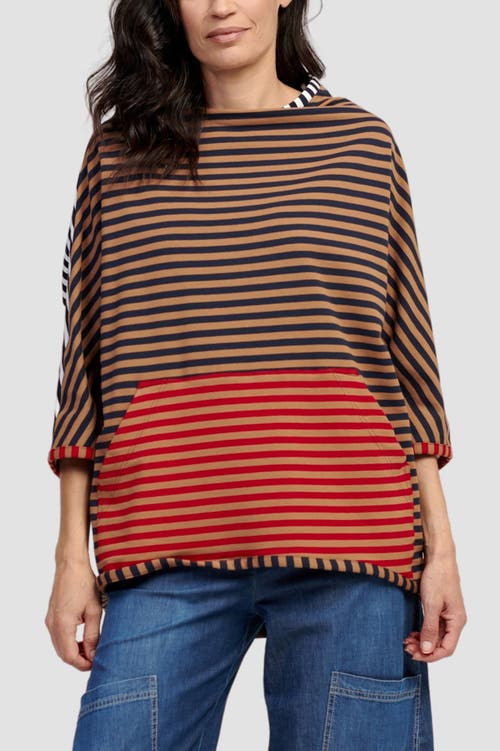 ALEMBIKA ALEMBIKA MIXED STRIPES MOCK NECK TOP