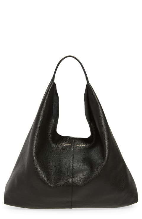 Violet Leather Hobo Bag