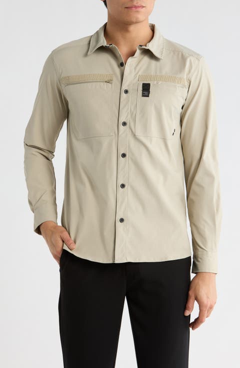 Water Resistant Technical Button-Up Shirt