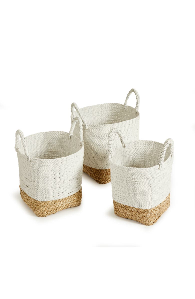 Napa Home & Garden Madura Market Baskets Set of 3, Main, color, White