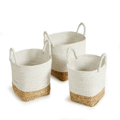 Napa Home & Garden Madura Market Baskets Set Of 3 In White