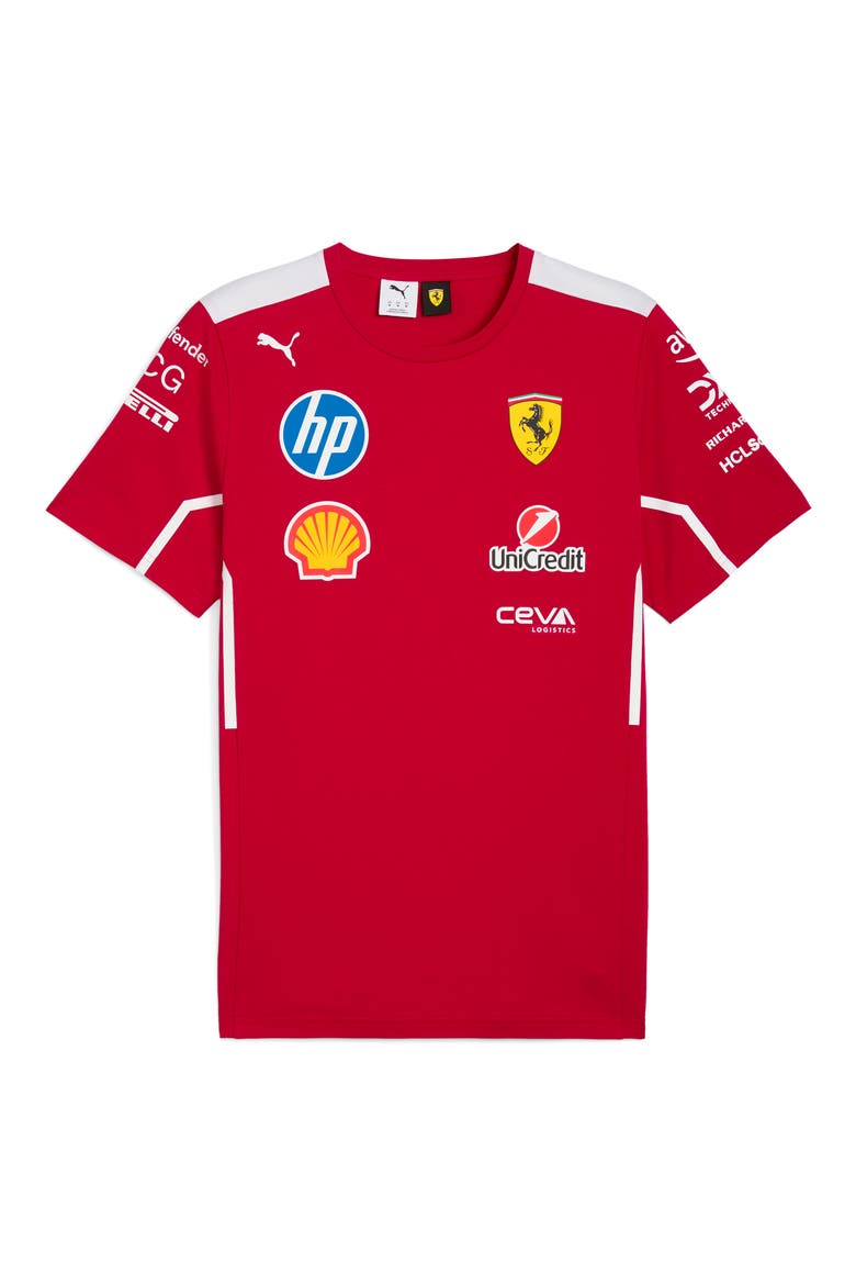 Scuderia Ferrari Team Cotton Graphic T-Shirt, Alternate, color, DARK CHERRY