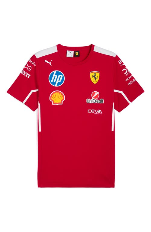 Puma Scuderia Ferrari Team Cotton Graphic T-shirt In Red