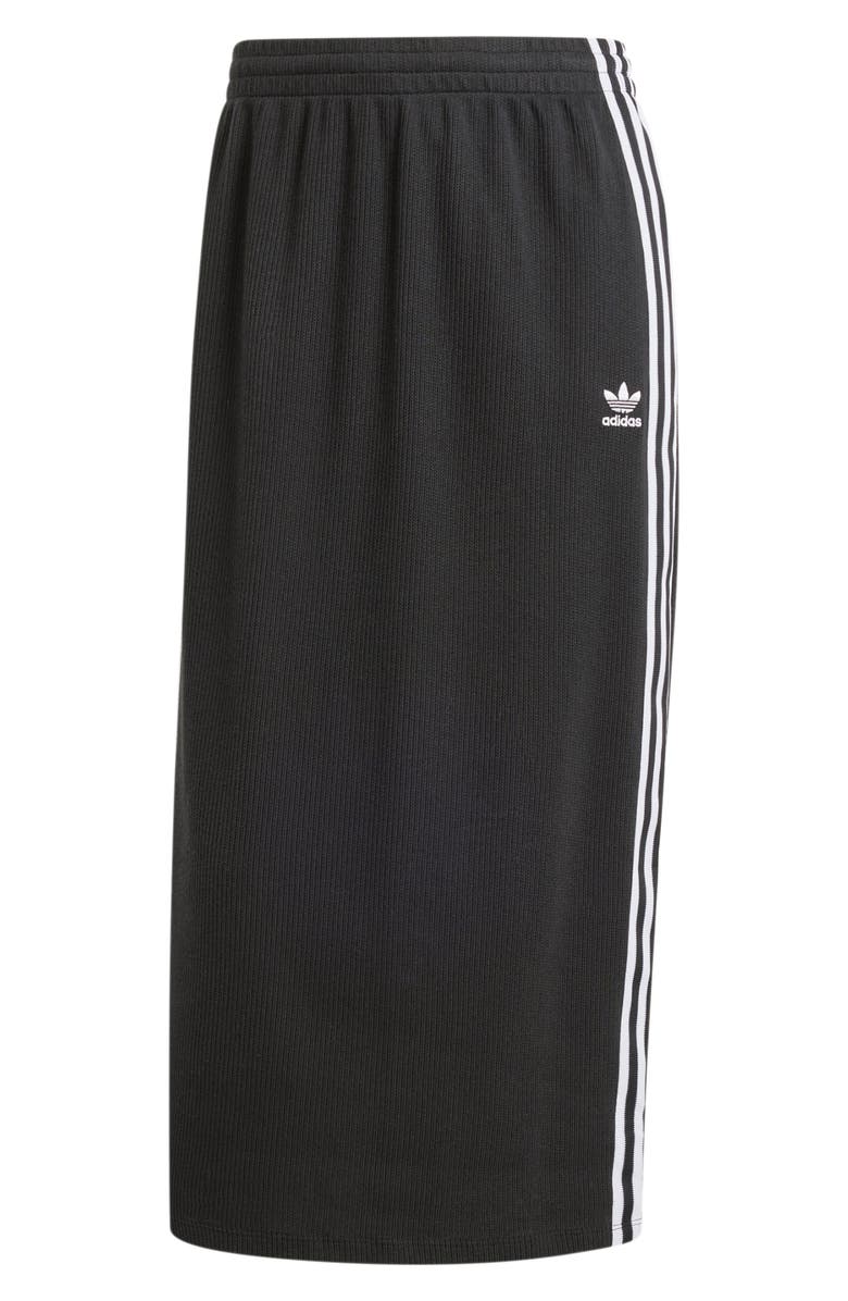 adidas 3-Stripes Knit Midi Skirt, Alternate, color, Black