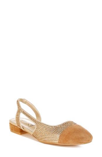 London Rag Rerita Rhinestone Embellished Slingback Flat