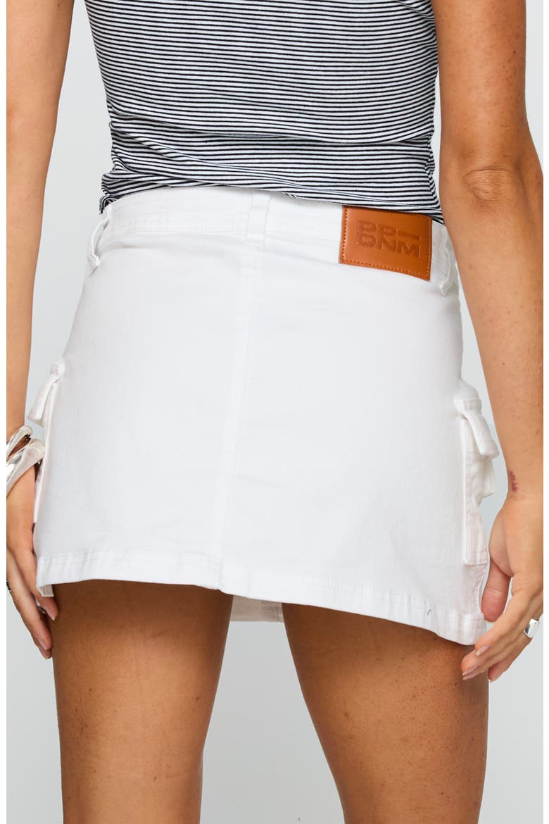 Grishea Low Rise Cargo Denim Miniskirt, Alternate, color, WHITE