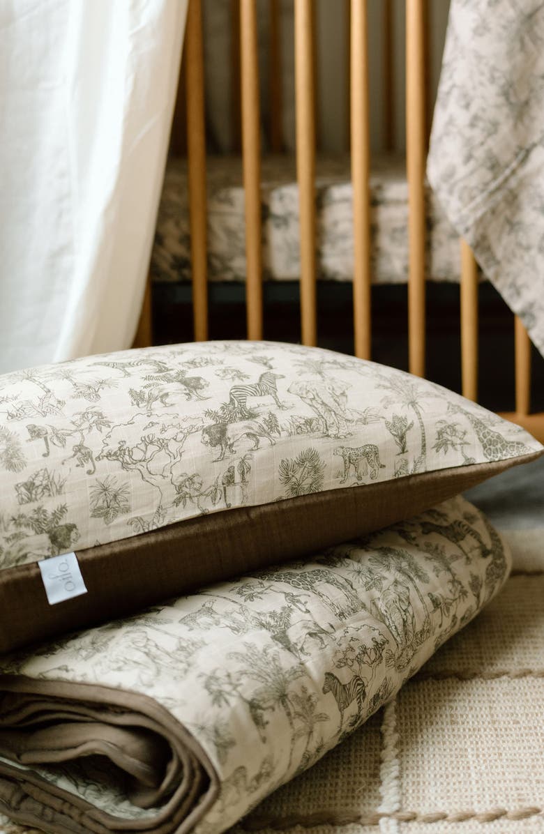 Oilo Organic Cotton Muslin Quilt & Sham Set, Alternate, color, Bark