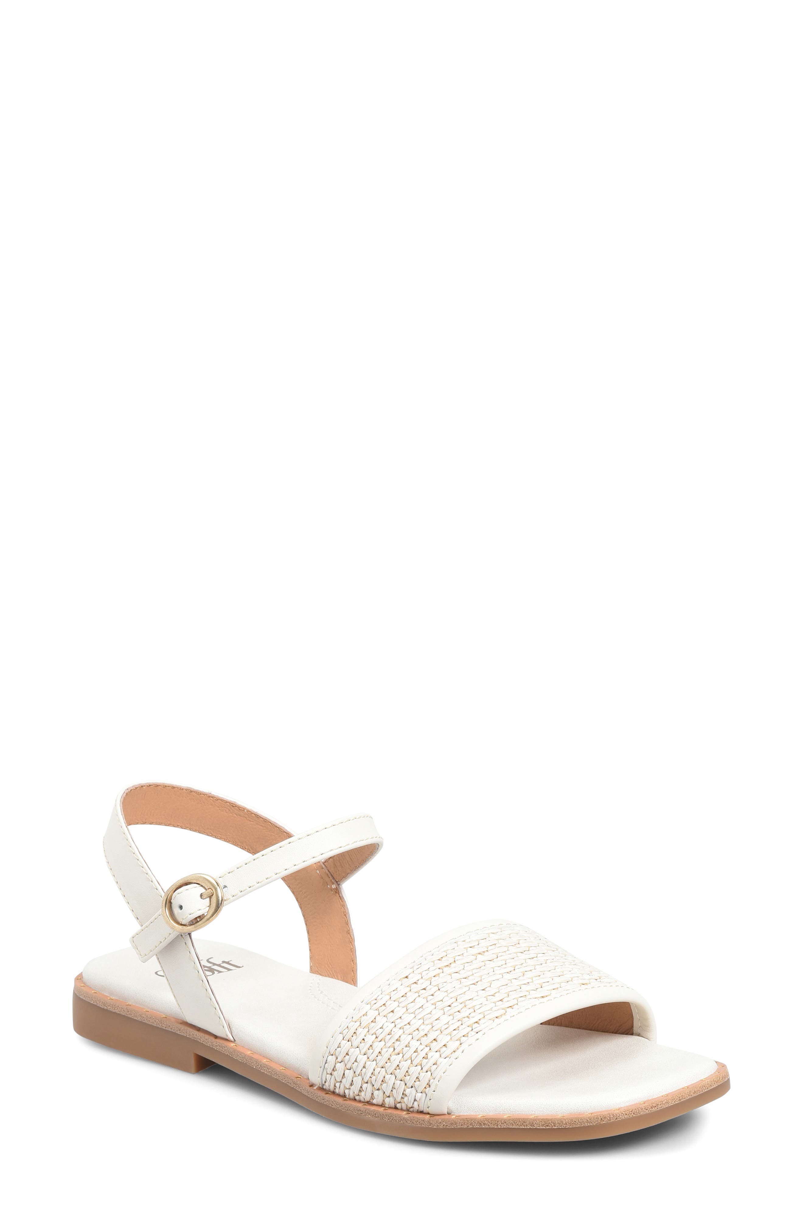 Söfft Elrose Sandal, Main, color, Off White