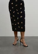 11 Honoré Embellished Column Midi Skirt