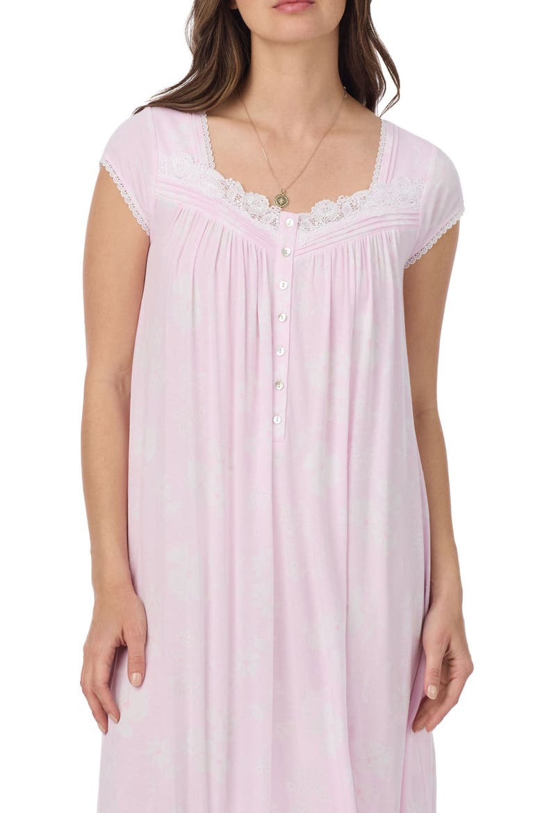 Waltz Cap Sleeve Nightgown, Alternate, color, PINK/ FL