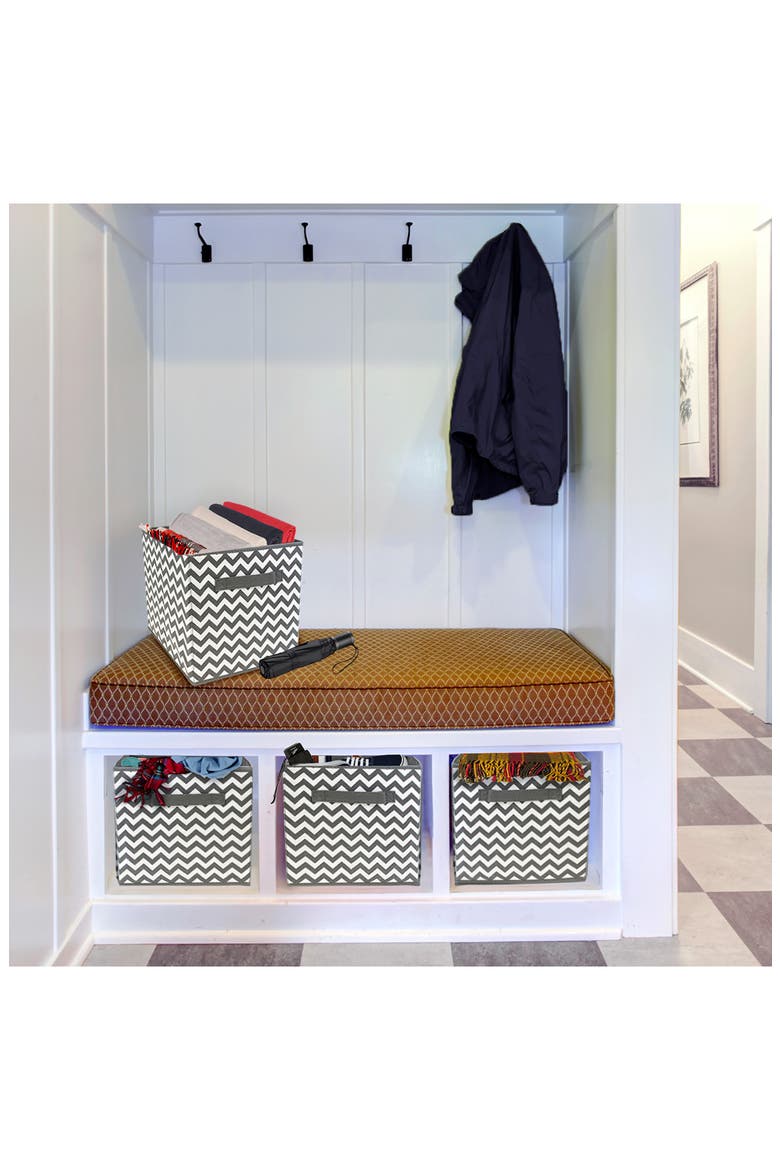 Foldable Storage Cube - Set of 6, Alternate, color, GREY PATTERN
