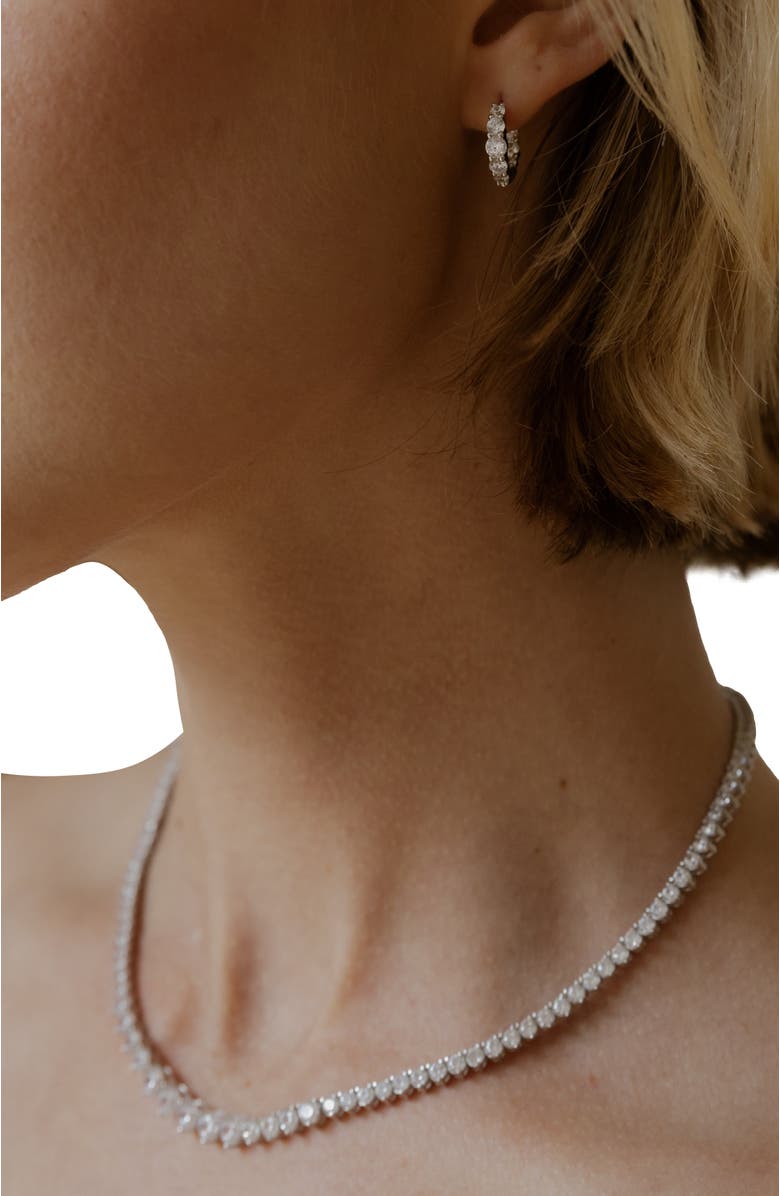 Untamed Petals Riviera Crystal Hoops, Alternate, color, Silver