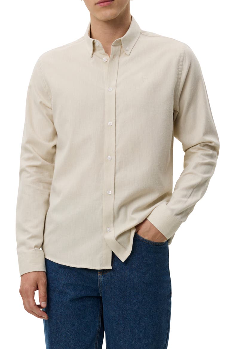 Desert Regular Fit Cotton Button-Down Shirt, Main, color, IVORY