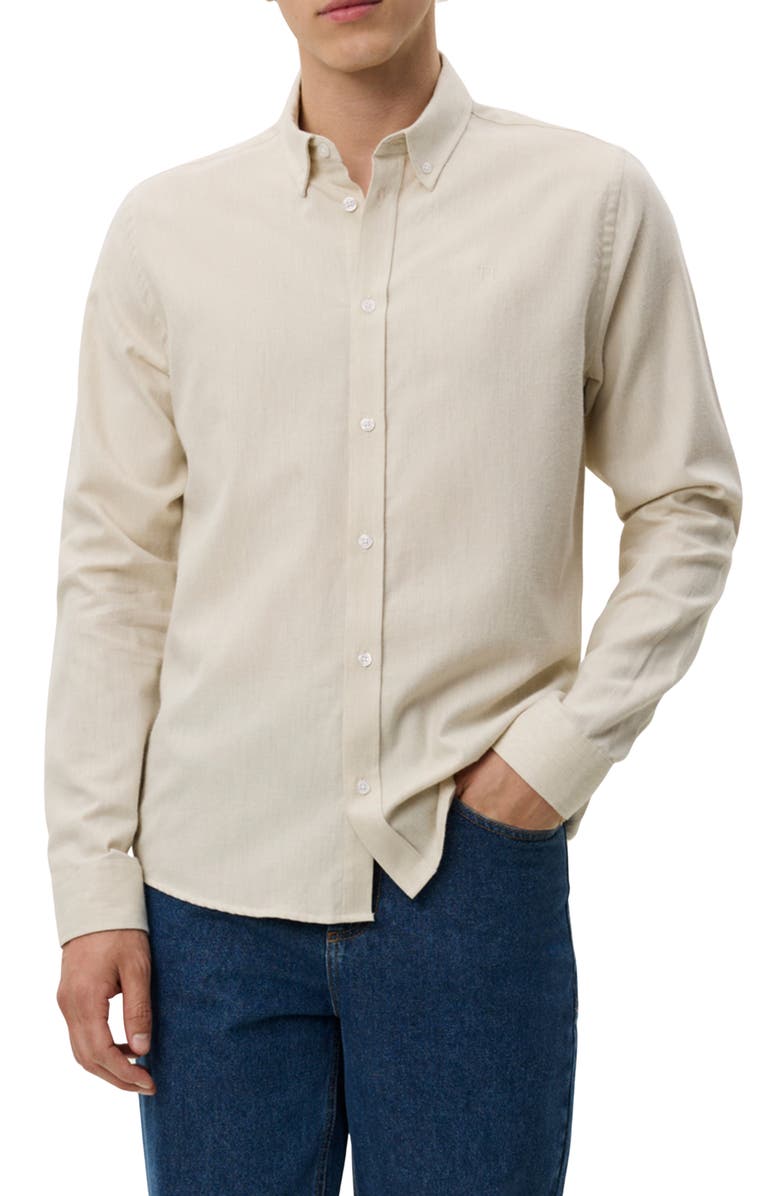 Les Deux Desert Regular Fit Cotton Button-Down Shirt, Main, color, Ivory