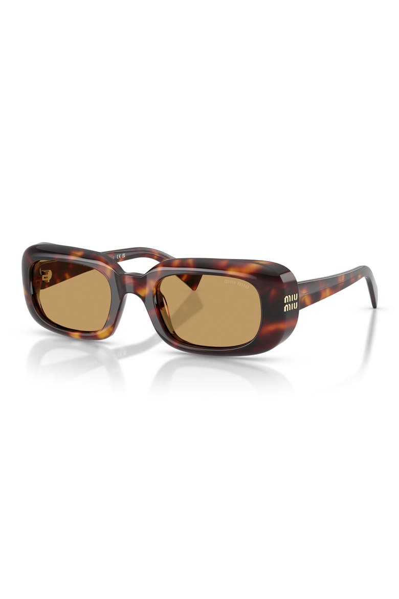 52mm Rectangular Sunglasses, Alternate, color, HAVANA / BROWN