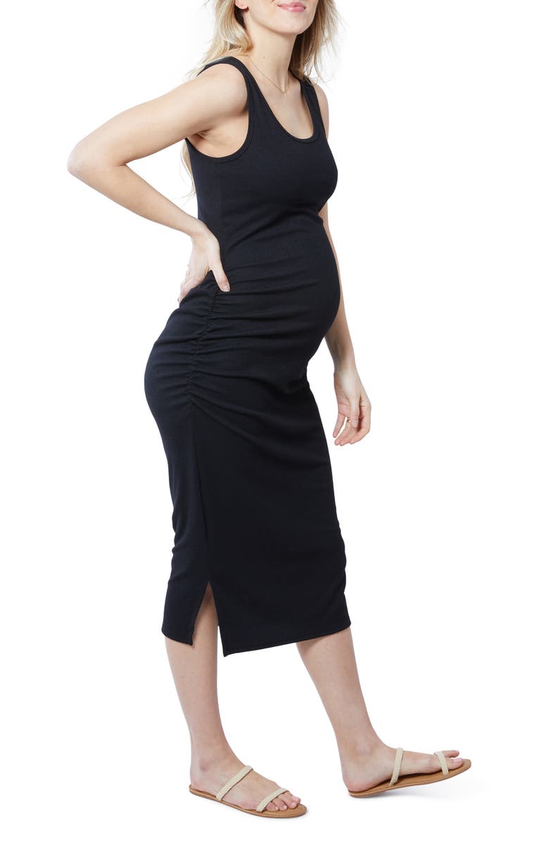 Ingrid & Isabel<sup>®</sup> Rib Tank Maternity Midi Dress, Alternate, color, 