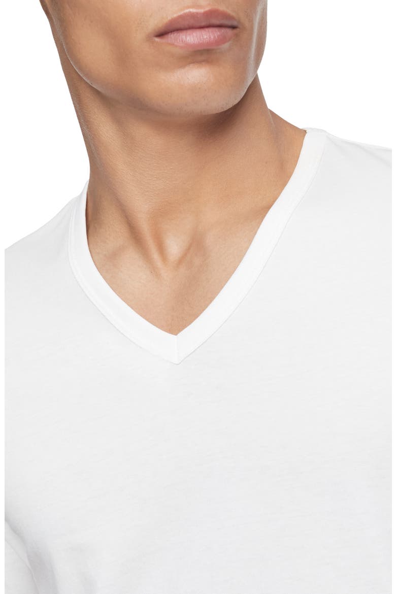 3-Pack Slim Fit Cotton V-Neck T-Shirt, Alternate, color, WHITE