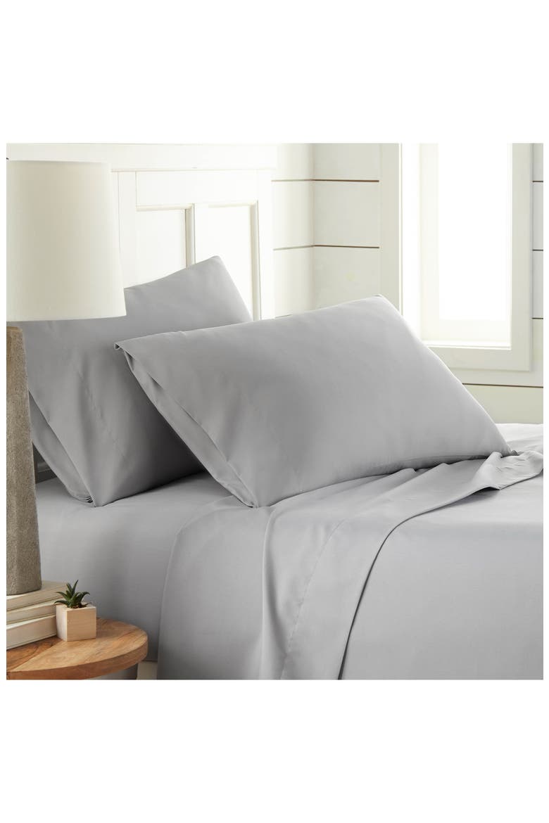 Classic Soft & Comfortable Brushed Microfiber Sheet Set, Alternate, color, STEEL GREY