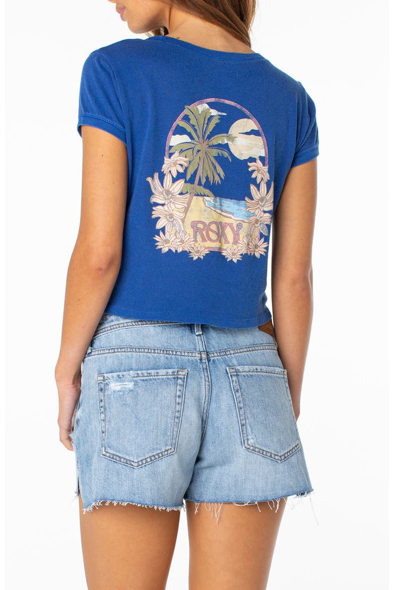 Beach Day Crop Cotton Graphic T-Shirt, Alternate, color, SURF THE WEB BEACH DAY