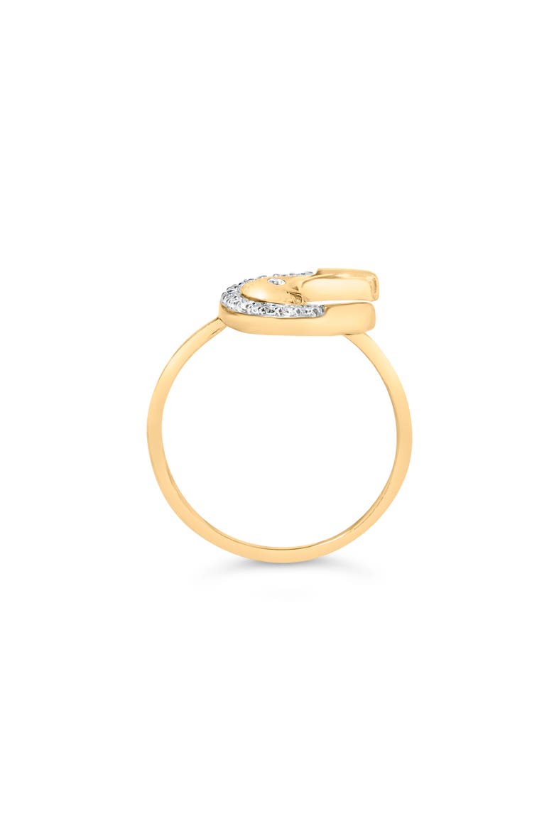 10K Yellow Gold 1/10 Cttw Diamond Crescent Moon Ring, Alternate, color, Yellow