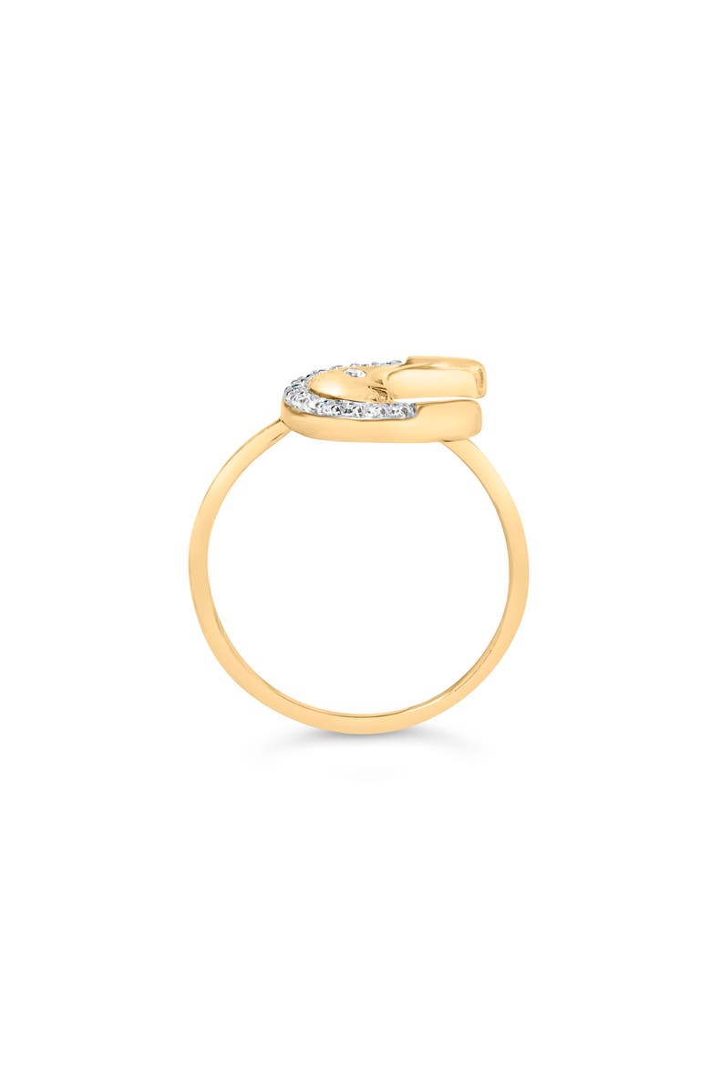 Haus of Brilliance 10K Yellow Gold 1/10 Cttw Diamond Crescent Moon Ring, Alternate, color, Yellow