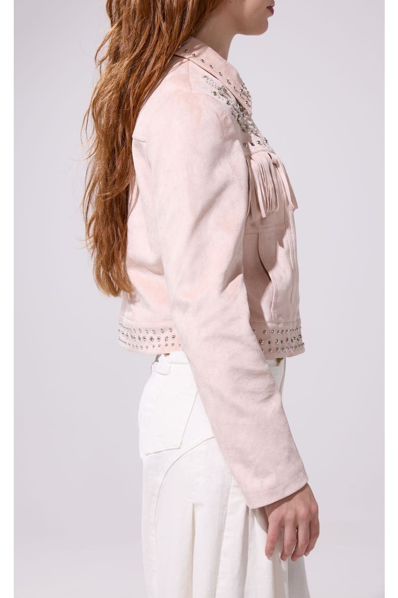 Finlee Fringe Jacket, Alternate, color, BLUSH