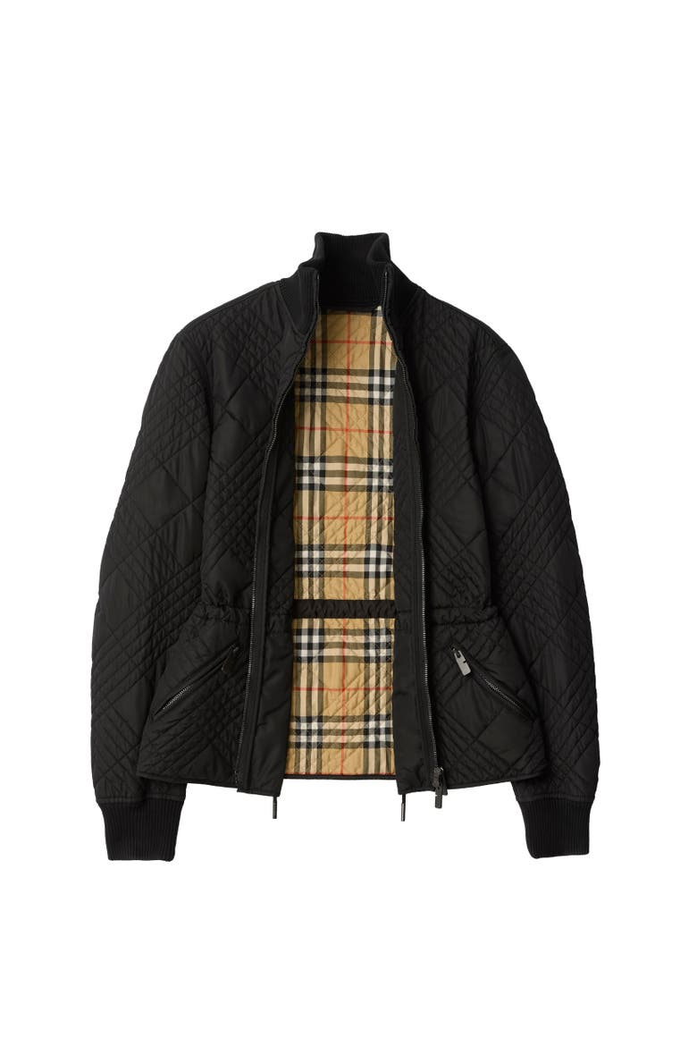 Micro Check-stitch Nylon Wakerley Jacket, Alternate, color, Black