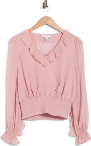 LK Bennett Ruffled V-Neck Top