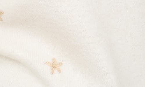 Blu Pepper Floral Mock Neck Sweater In White