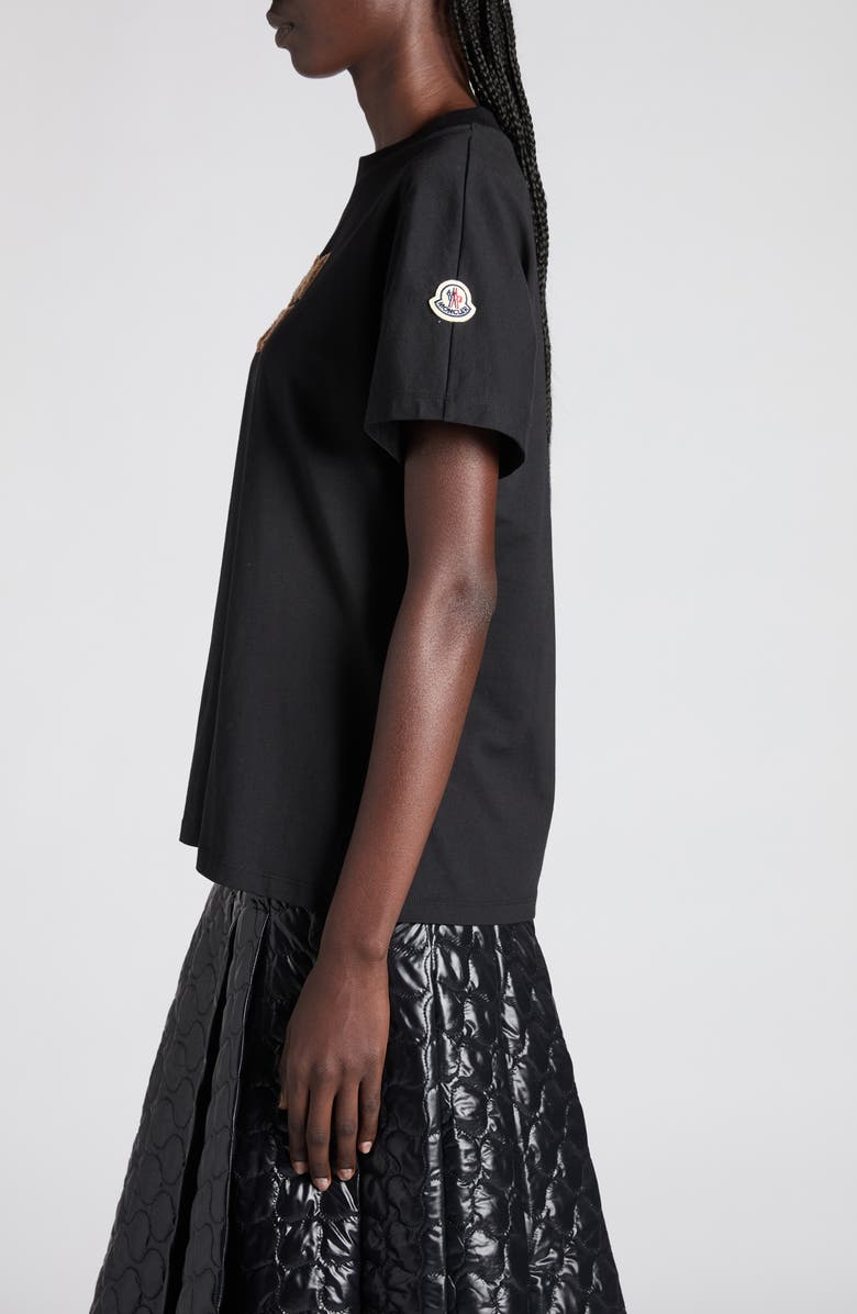 Moncler Logo Patch Cotton T-Shirt, Alternate, color, Black