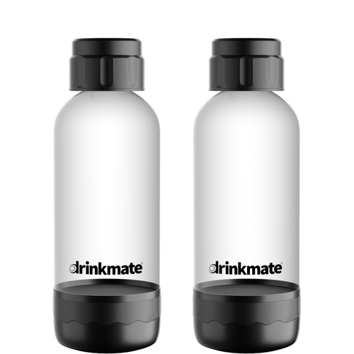 Drinkmate .5 Liter Bottles- Twin Pack In Black